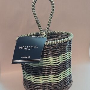 Nautica Artisanal Woven Resin Silverware Caddy For Outdoor Dining